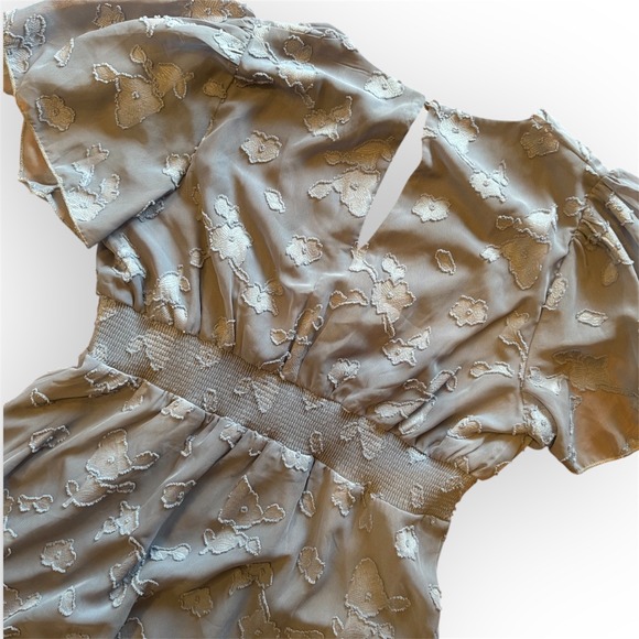 Baltic Born June Blue Floral Flutter Sleeve Midi Dress Large - Picture 6 of 6